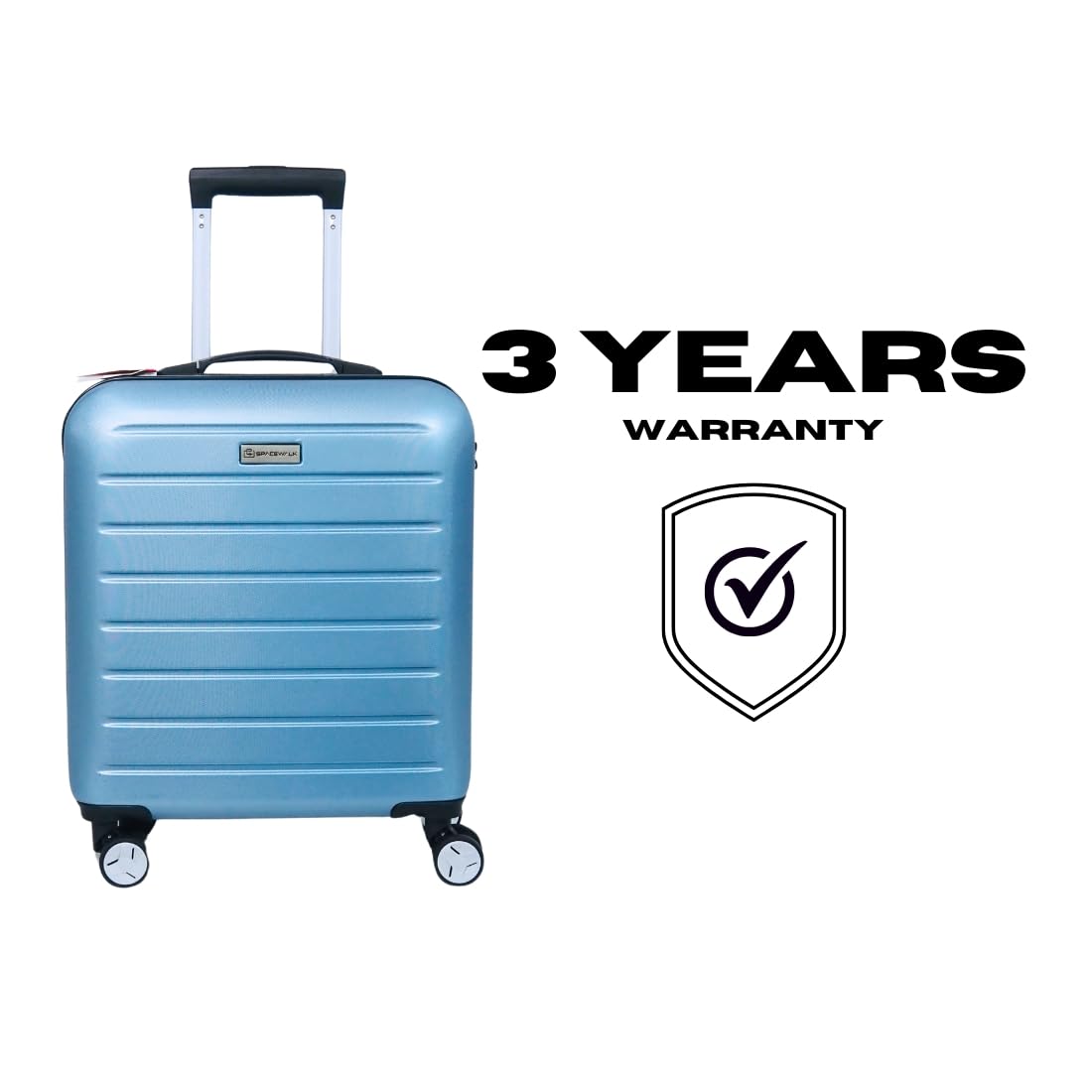 Spacewalk Cadillac Hard Case ABS Luggage, Airline-Approved Cabin Suitcase, 42ltr, 8 Spinner Wheels, Anti-Theft Zip, TSA Lock, Durable & Lightweight, 3-Years Warranty