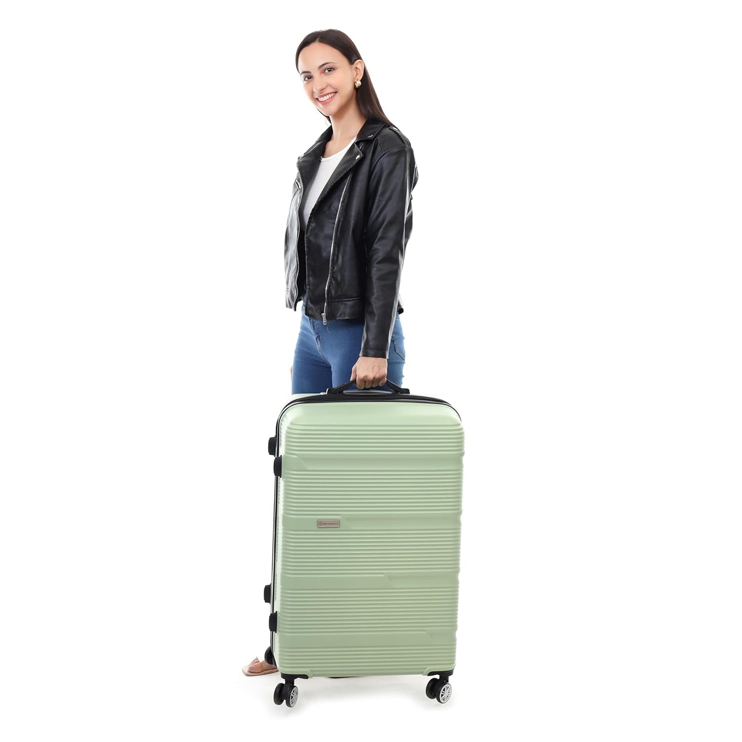 Spacewalk Gloster Hard Case ABS Luggage, 107L, Large, 8 Spinner Wheels, TSA Lock, Anti-Theft Zip, Lightweight & Durable, 3-Year Warranty, Made in India