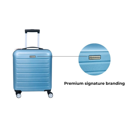 Spacewalk Cadillac Hard Case ABS Luggage, Airline-Approved Cabin Suitcase, 42ltr, 8 Spinner Wheels, Anti-Theft Zip, TSA Lock, Durable & Lightweight, 3-Years Warranty