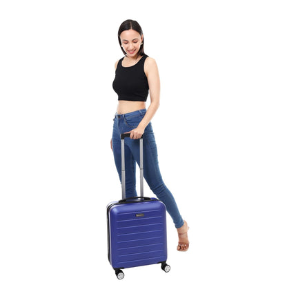Spacewalk Cadillac Hard Case ABS Luggage, Airline-Approved Cabin Suitcase, 42ltr, 8 Spinner Wheels, Anti-Theft Zip, TSA Lock, Durable & Lightweight, 3-Years Warranty