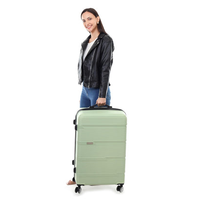 Spacewalk Gloster Hard Case ABS Luggage, 107L, Large, 8 Spinner Wheels, TSA Lock, Anti-Theft Zip, Lightweight & Durable, 3-Year Warranty, Made in India