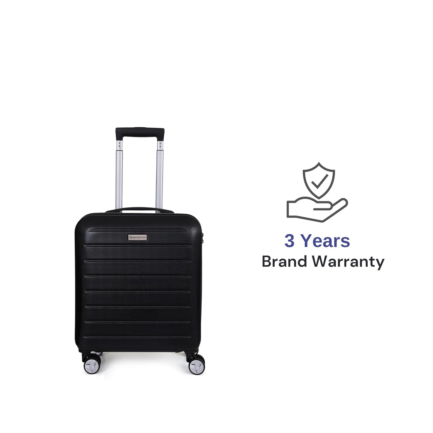 Spacewalk Cadillac Hard Case ABS Luggage, Airline-Approved Cabin Suitcase, 42ltr, 8 Spinner Wheels, Anti-Theft Zip, TSA Lock, Durable & Lightweight, 3-Years Warranty