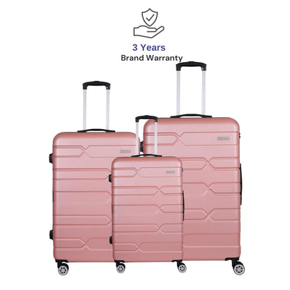 Spacewalk Tokyo Hard Case ABS Luggage, Set of 3 (S, M, L), 8 Spinner Wheels, TSA Lock, Anti-Theft Zip, Lightweight & Durable, 3-Year Warranty, Made in India
