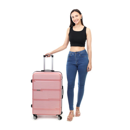 Spacewalk Gloster Hard Case ABS Luggage, Small, 50L, 8 Spinner Wheels, TSA Lock, Anti-Theft Zip, Lightweight & Durable, 3-Year Warranty, Made in India