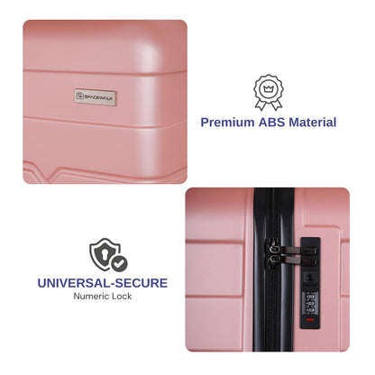 Spacewalk Tokyo Hard Case ABS Luggage, Set of 3 (S, M, L), 8 Spinner Wheels, TSA Lock, Anti-Theft Zip, Lightweight & Durable, 3-Year Warranty, Made in India