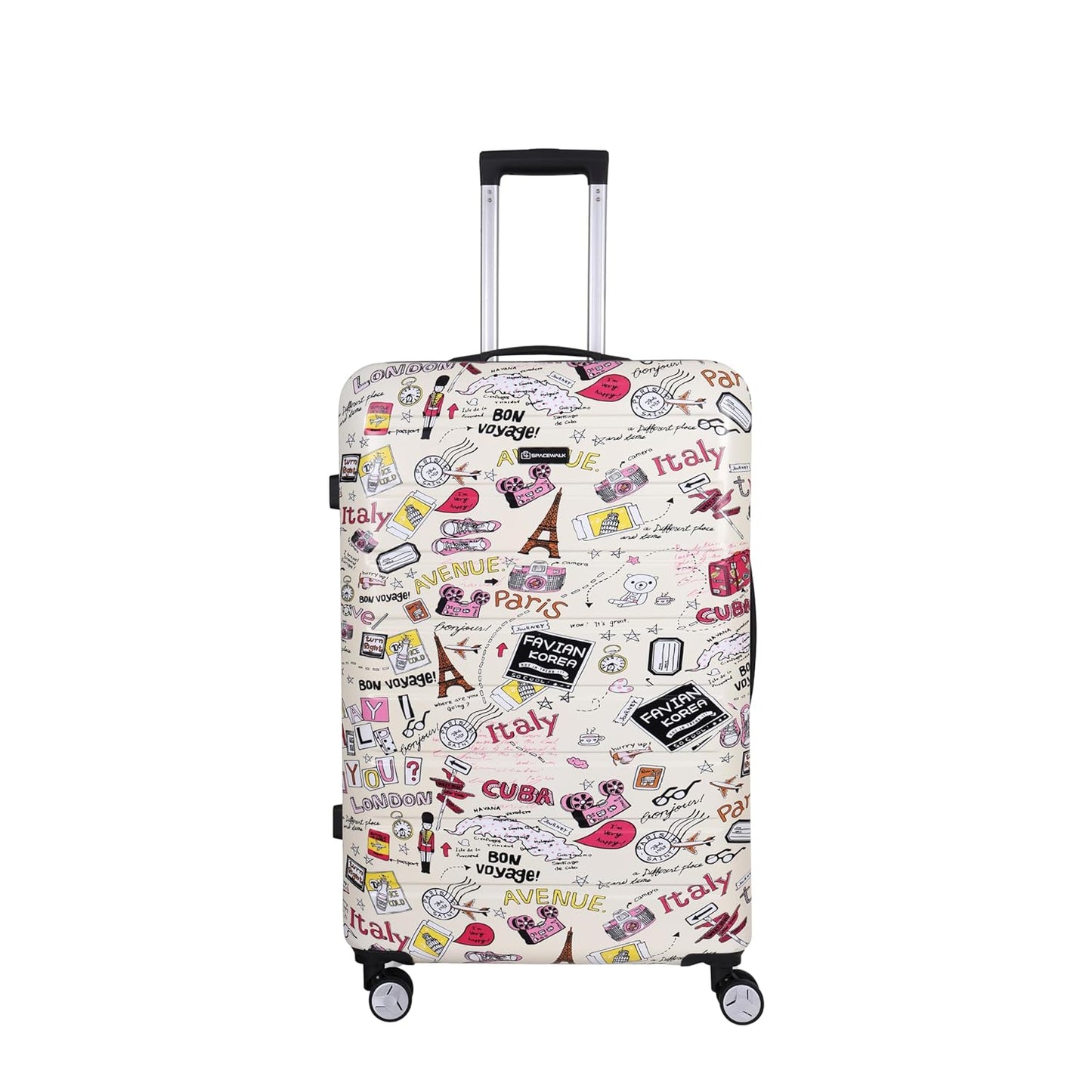 Spacewalk Cadillac Special Edition Hard Case Polycarbonate Luggage, 50ltr, Large, 8 Spinner Wheels, TSA Lock, Anti-Theft Zip, Lightweight & Durable (3-Year Warranty)