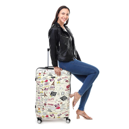 Spacewalk Cadillac Special Edition Hard Case Polycarbonate Luggage, Set of 3 (S, M, L), 8 Spinner Wheels, TSA Lock, Anti-Theft Zip, Lightweight & Durable (3-Year Warranty)