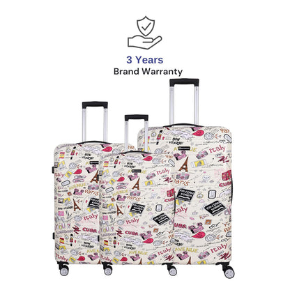 Spacewalk Cadillac Special Edition Hard Case Polycarbonate Luggage, Set of 3 (S, M, L), 8 Spinner Wheels, TSA Lock, Anti-Theft Zip, Lightweight & Durable (3-Year Warranty)