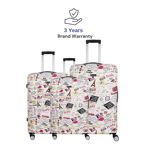 Spacewalk Cadillac Special Edition Hard Case Polycarbonate Luggage, Set of 3 (S, M, L), 8 Spinner Wheels, TSA Lock, Anti-Theft Zip, Lightweight & Durable (3-Year Warranty)